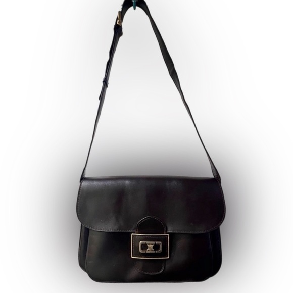 Celine Handbags - CELINE Signature Line Elegant Dark Brown Leather Shoulder Bag
